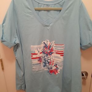 Woman within cuffed sleeve plus size shirt 1X